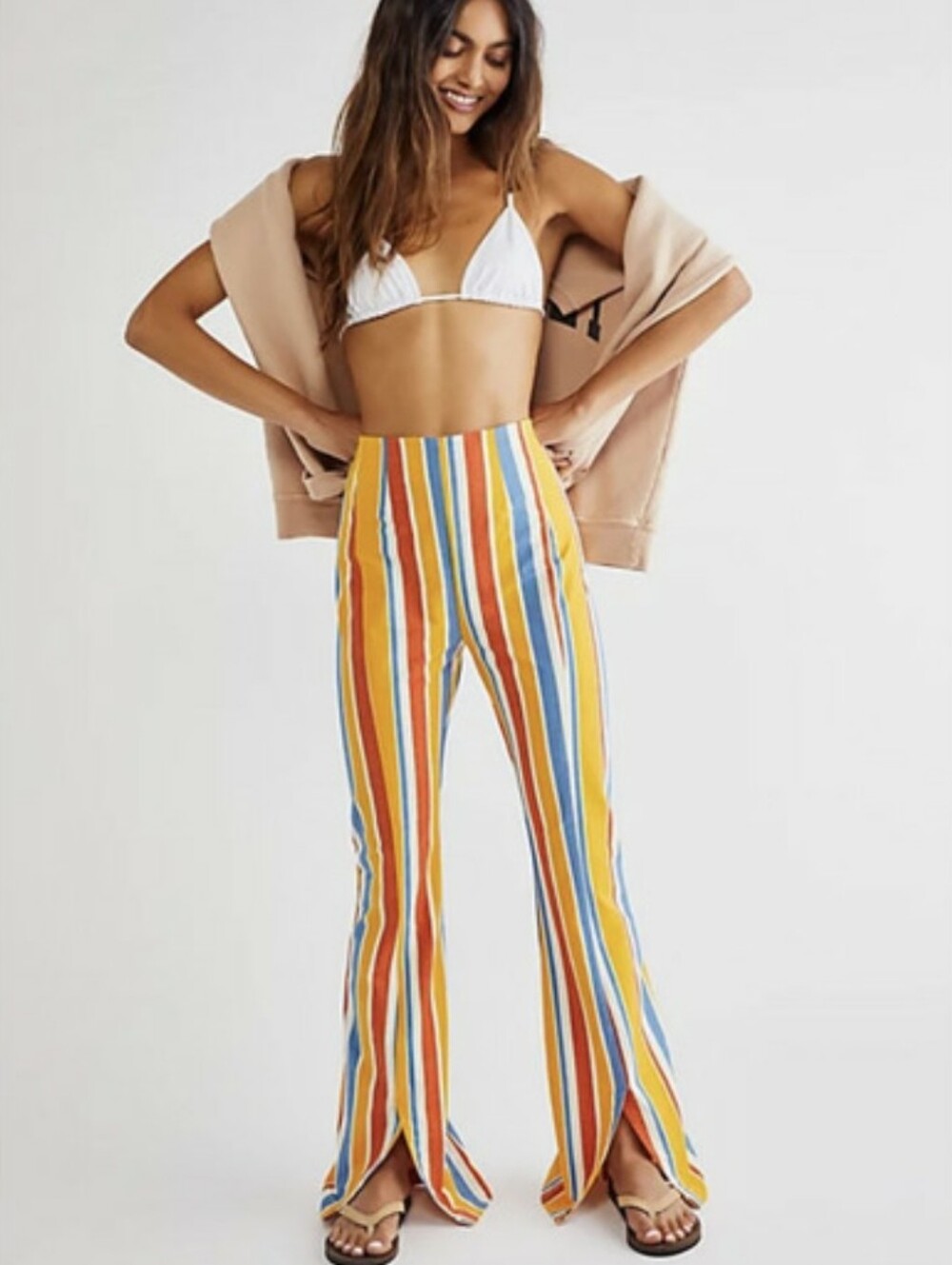 Free People Real Deal Slit Flare Pants